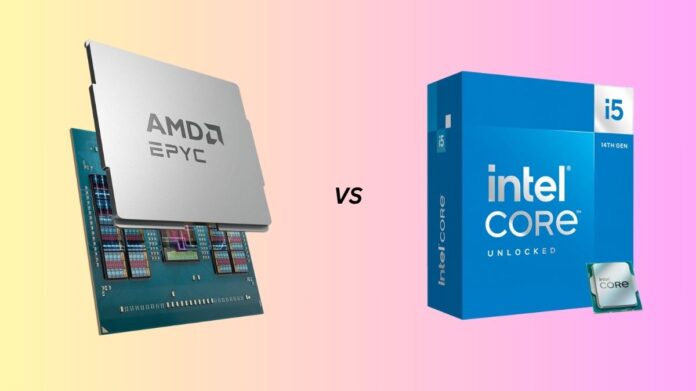 AMD EPYC 9575F vs Intel Core i5 14600K